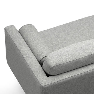Sunvega Mist Grey Woven-Blend Fabric Left-Facing Sectional Sofa with Feather Cushions