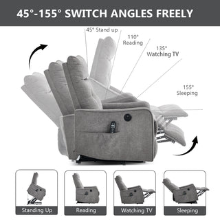 Sunvega Single Motor Power Lift Recliner Chair with Massage and Heat for Elderly