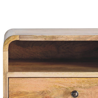 Sunvega Large Oak-ish Floating Bedside with Drawer and Open Shelf
