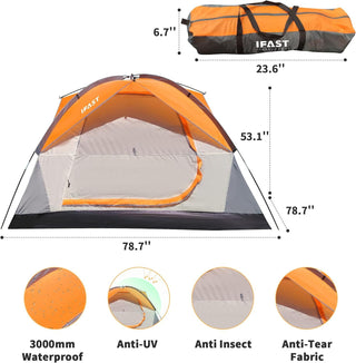 Sunvega Portable Lightweight Waterproof Camping Tent for 2-3 Person Family