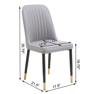 Sunvega Set of 2 Grey Dining Chairs with Thick Cushions for Modern Kitchen and Restaurant