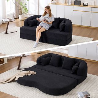 Sunvega 70 Inch Foldable Sofa Bed with 4 Pillows for Living Room Apartment
