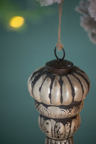Sunvega Weathered Finish Iron Snowflake Hanging Ball Ornaments for Holiday Decor