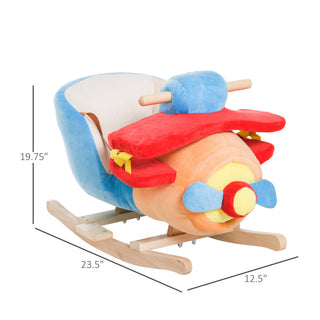 Sunvega ASTM-F963 Certified Spring Rocking Horse with Plush Fabric and Animal Sounds