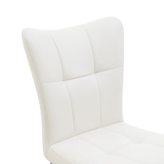 Sunvega Set of 2 High-Back Dining Chairs with Wrought Iron Frame and Leather Seat