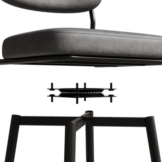 Sunvega 360 Degree Rotating Bar Stool Set of 2 with Soft Leather Cushions and Iron Brackets