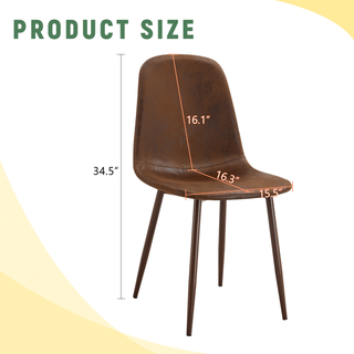 Sunvega Set of 4 Suede Backrest Chairs with Walnut Transfer Legs for Modern Homes