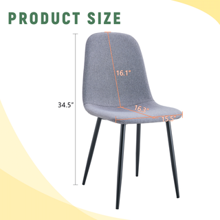 Sunvega Set of 4 Suede Backrest Chairs with Walnut Transfer Legs for Modern Homes