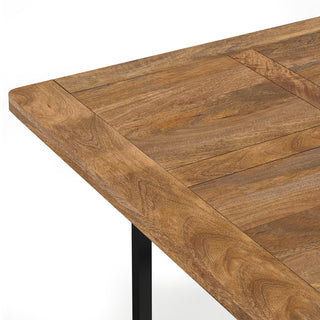 Sunvega Handcrafted Modern Industrial Dining Table in Burnt Wax Finish