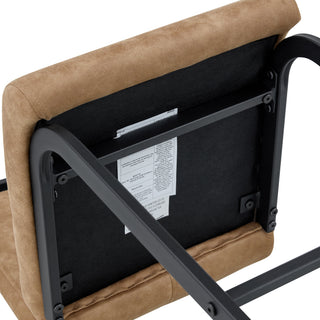 Sunvega Modern Brown Tech Fabric Bar Stool with Soft Seat and Non-Slip Feet