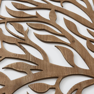 Sunvega Monstera Leaf Design Two-Tone Wood Wall Art Panel Set of 2
