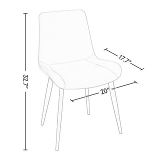 Sunvega Modern Upholstered Faux Leather Dining Chairs with Sturdy Metal Legs