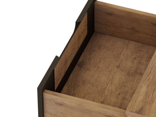 Sunvega Mid-Century Modern Nightstand with Spacious Drawers and Metal Legs