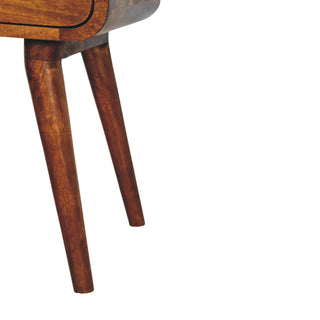 Sunvega Mini Chestnut Nightstand with Nordic Legs and Single Drawer