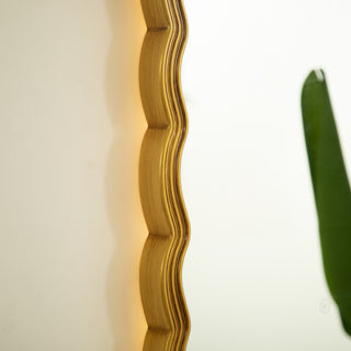 Sunvega Sunburst-Shaped PU Art Decorative Wall Mirror for Bathroom Bedroom