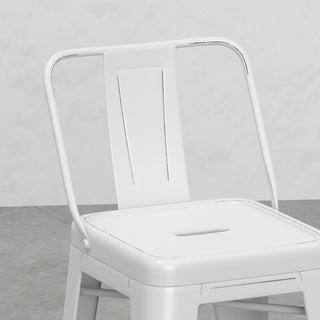 Sunvega 24 Inch Distressed White Metal Counter Height Stool Set of 2