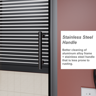 Sunvega 60x62 Inch Adjustable Sliding Shower Door with Tempered Glass and Black Frame