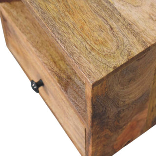 Sunvega Wall Mounted Nightstand with Drawer and Open Slot in Oak-ish Finish