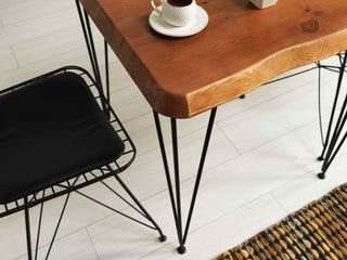 Sunvega Modern Industrial Metal Dining Chair with Ergonomic Wire Frame Backrest