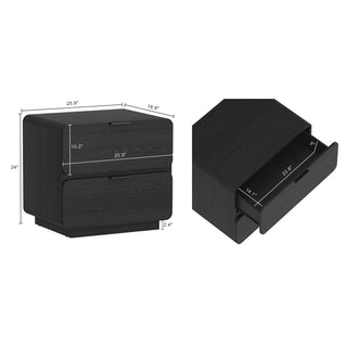 Sunvega Modern Nightstand with Two Spacious Drawers for Bedroom Use