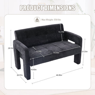 Sunvega Nordic Modern Upholstered Sofa with Dual Armrests for Living Room and Bedroom