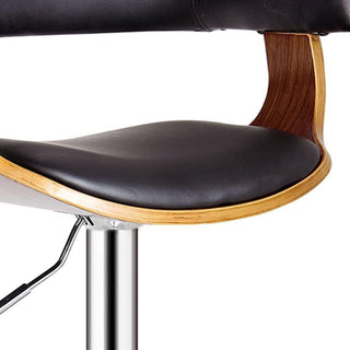 Sunvega Weathered Oak Adjustable Swivel Barstool with Padded Armrests and Footrest