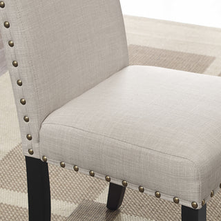 Sunvega Set of 2 Blue Linen Counter Height Stools with Nailhead Trim