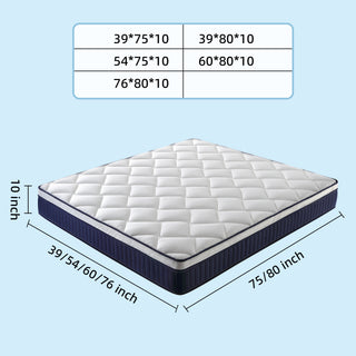 Sunvega 10 Inch Medium Firm Hybrid Mattress in a Box with CertiPUR-US Certified Memory Foam