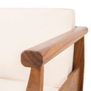 Sunvega Acacia Wood Club Chair with Water-Resistant Cushions for Patio