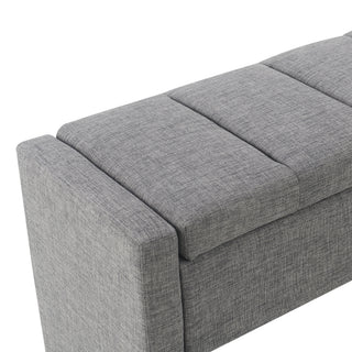 Sunvega Modern Linen Upholstered Storage Bench for Bedroom Living Room Dorm