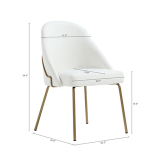 Sunvega Modern Upholstered Leatherette Dining Chair with Gold Steel Frame