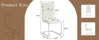 Sunvega Modern Technology Cloth High Back Upholstered Dining Chairs with Black Metal Legs