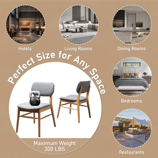 Sunvega Mid-Century Upholstered Dining Chairs with Rubberwood Frame in Walnut and Charcoal