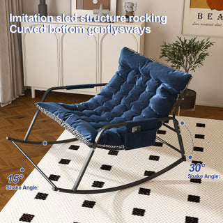 Sunvega Rocking Chair with Storage Cushions Armrests All-Season Comfort Lounge Recliner