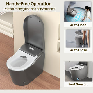 Sunvega Tankless Smart Toilet with Bidet, Auto Flush, Heated Seat, and Foam Shield