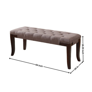 Sunvega Tufted Faux Leather Upholstered Bench with Tapered Hardwood Legs