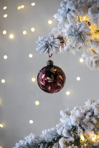 Sunvega Glass Glitter Painted Christmas Ball Ornaments Set of 12 for Holiday Decor