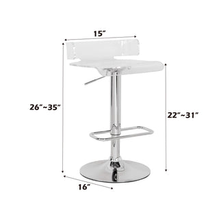 Sunvega Adjustable Swivel Stool with Low Backrest and Acrylic Seat