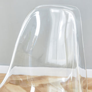 Sunvega Modern Minimalist Transparent PET Plastic Dining Chair with Gold Plated Legs