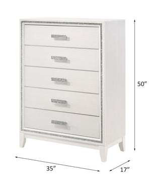 Sunvega Elegant White Finish Nightstand with Two Spacious Storage Drawers