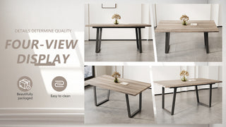 Sunvega Modern Rectangular MDF Dining Table for Six with Waterproof Surface