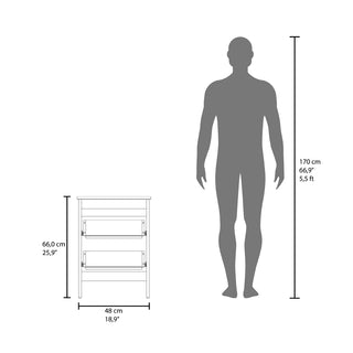 Sunvega White Nightstand with Two Smooth-Glide Drawers for Bedroom Storage