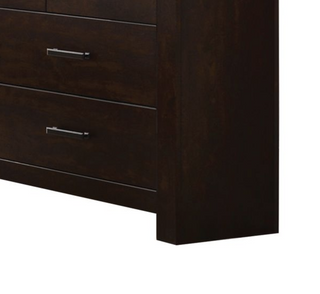 Sunvega Mahogany Finish Dresser with Seven Spacious Drawers and Felt-Lined Top