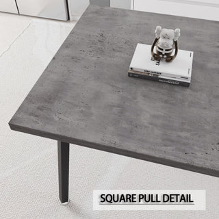 Sunvega Expandable MDF Dining Table with Black Metal Legs for 4-6 People