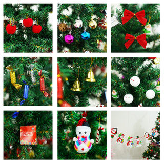 Sunvega 6ft Artificial Christmas Tree with LED Energy-Saving Lights and 195 Pendants