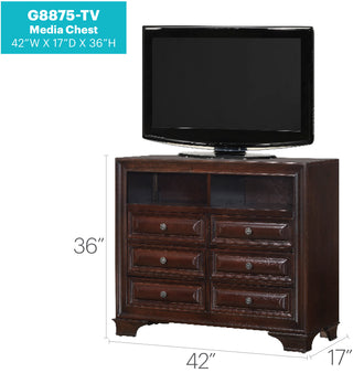 Sunvega Cappuccino Nightstand with Curved Drawer Fronts and Real Wood Veneers