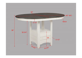Sunvega Contemporary 18" Extendable Leaf Storage Table with Two-Tone Chalk Gray Finish