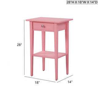 Sunvega Bright Pink Contemporary Nightstand with Durable Construction for Modern Decor