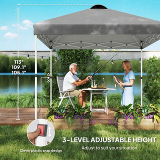 Sunvega Pop Up Canopy Tent with Two Half Sidewalls and Wheeled Carry Bag