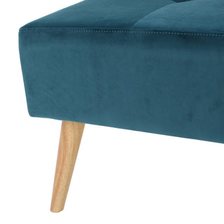 Sunvega Mid Century Modern Tufted Ottoman with Solid Birch Legs for Seating